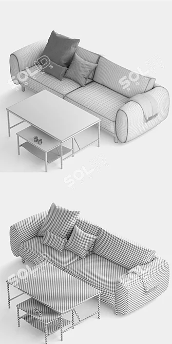 Contemporary Fogia Campo Sofa 3D model image 3