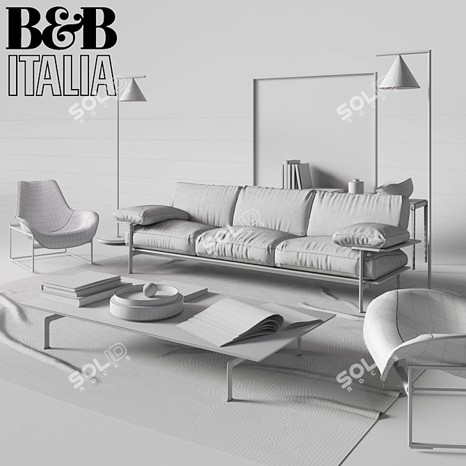 Luxurious B&B Italia Diesis Sofa 3D model image 3