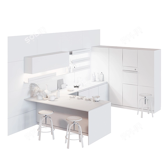 Cesar Arredamenti Kitchen: Maxima 2.2, Silk White Lacquer 3D model image 3