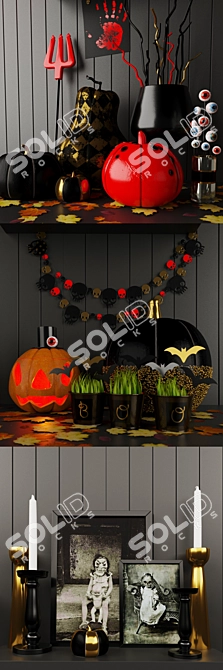 Spooky Halloween Decor Set 3D model image 2