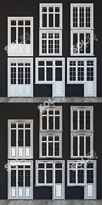 Scandinavian Style Triple Windows 3D model image 3