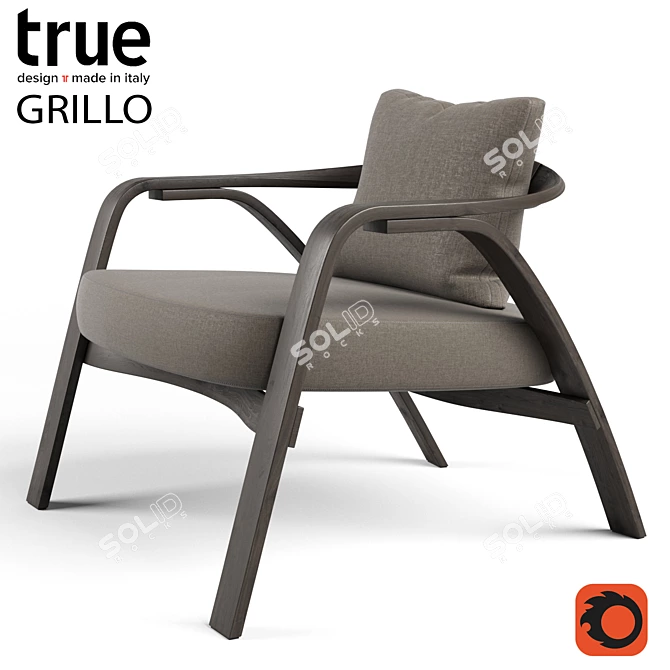 Grillo Armchair: Sleek Comfort for Modern Living 3D model image 1