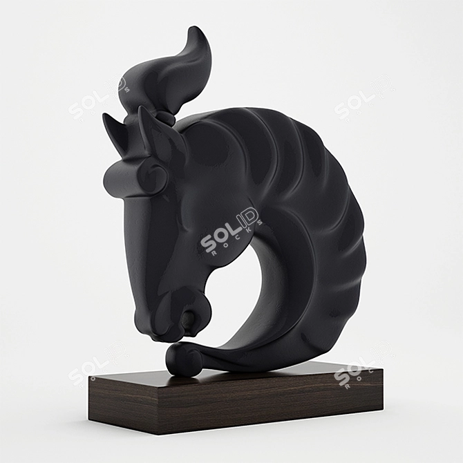 Graceful Equine Sculpture 3D model image 1