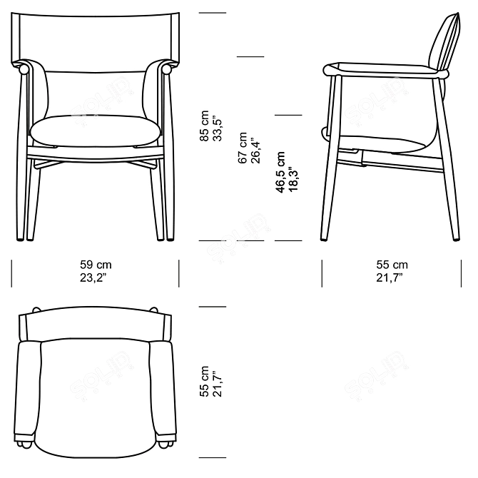 Carl Hansen EMBRACE Chair: Exquisite Comfort in Elegant Design 3D model image 2