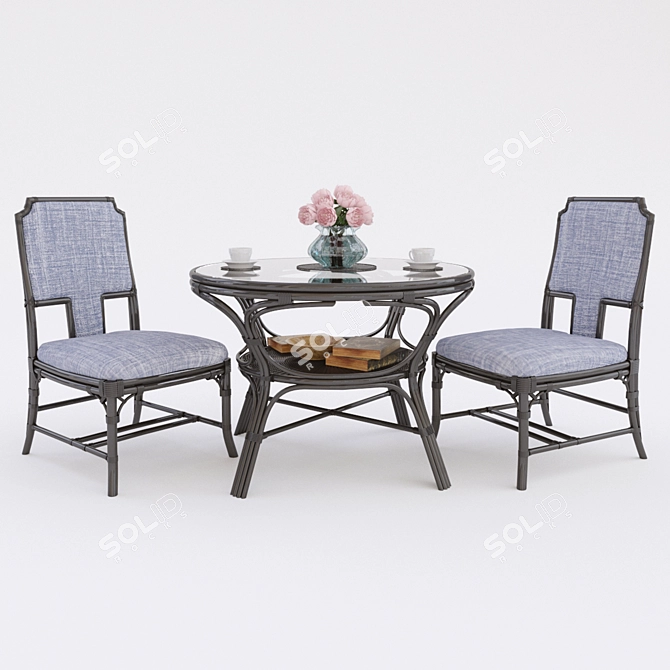 Elegant Nueva Dining Set 3D model image 1