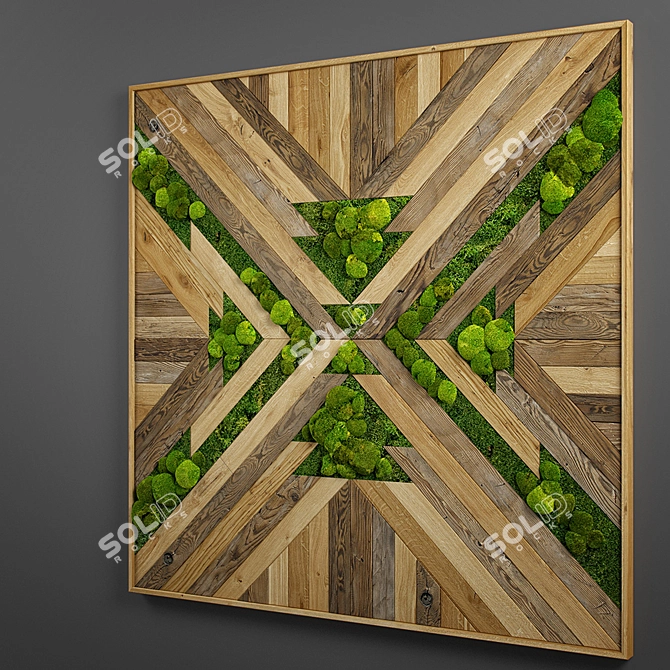 Elegant Panel Wood Art. 3D model image 2