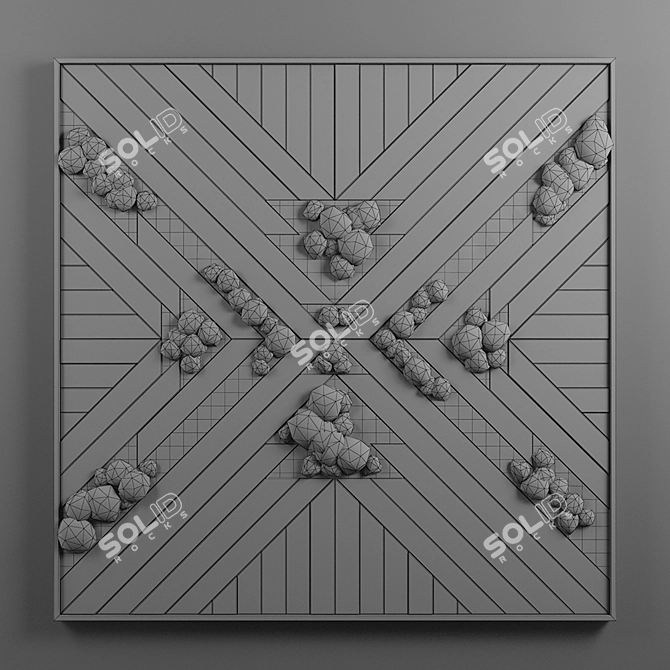 Elegant Panel Wood Art. 3D model image 3