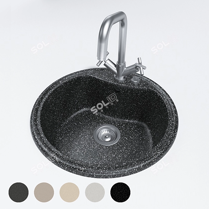 Granite Sink CG 6 - 51x51 cm 3D model image 1