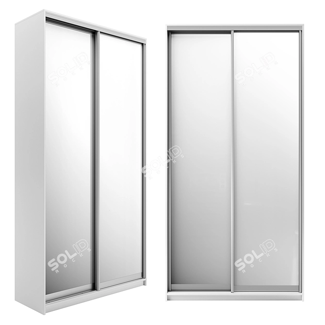 Title: Sleek Sliding Wardrobe 3D model image 1