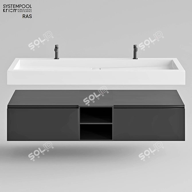 KRION RAS Series: Unparalleled Porcelain Elegance 3D model image 1