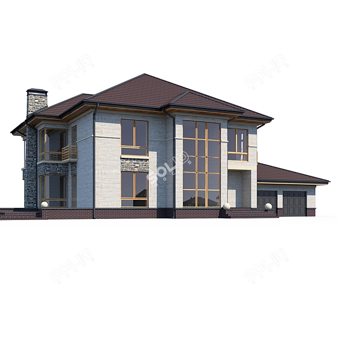 Modern ABS House V166 3D model image 1