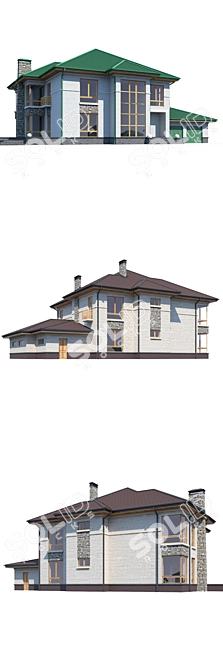 Modern ABS House V166 3D model image 3