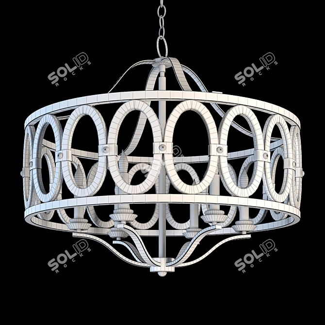 Reclaimed Driftwood Chandelier 3D model image 3