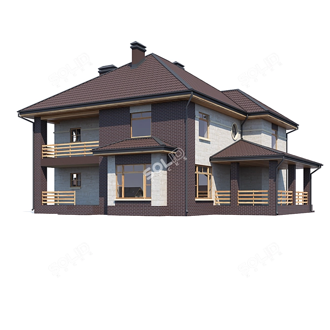 Modern Private House Design Kit 3D model image 1