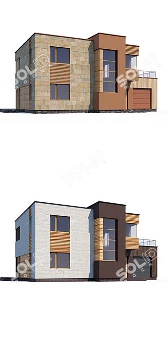 Modern Private House Design 3D model image 2