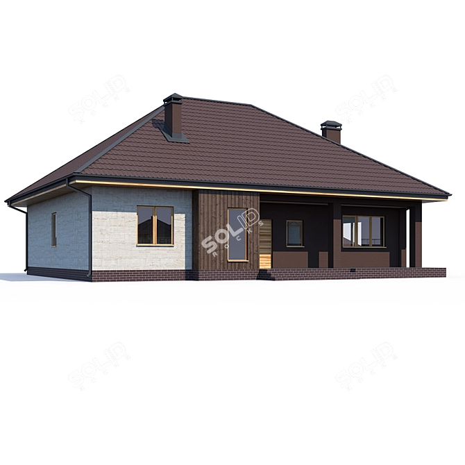 Modern Private House Design 3D model image 1