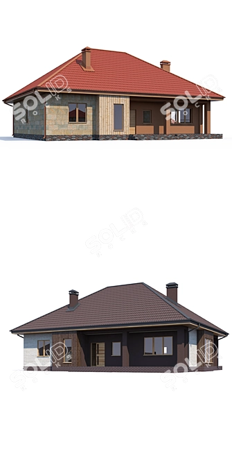 Modern Private House Design 3D model image 2