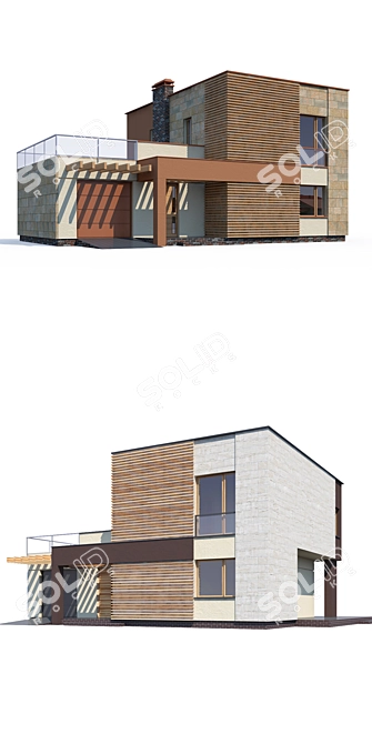 Modern Private House Design 3D model image 2