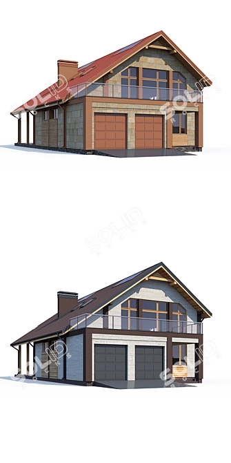  Modern Architectural House Design 3D model image 2