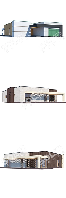 Modern Private House Design 3D model image 3