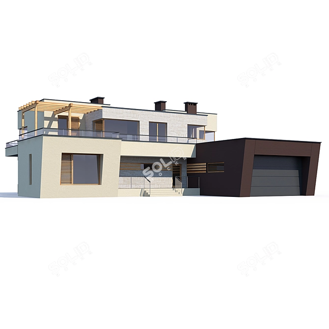 Modern ABS House Design 3D model image 1