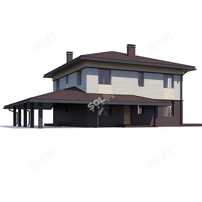 Versatile Private House Design 3D model image 1
