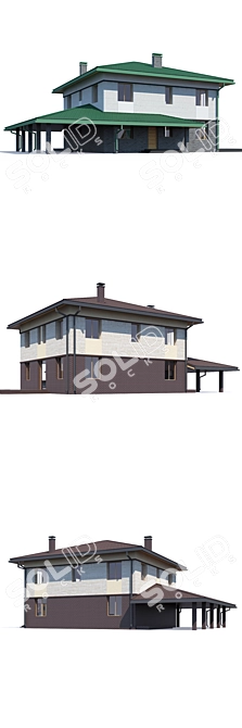 Versatile Private House Design 3D model image 3