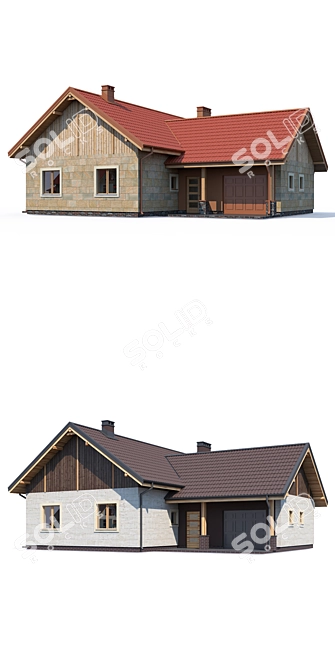 Modern Private House V189 3D model image 2