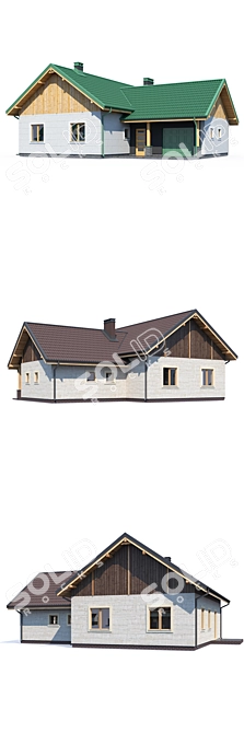 Modern Private House V189 3D model image 3