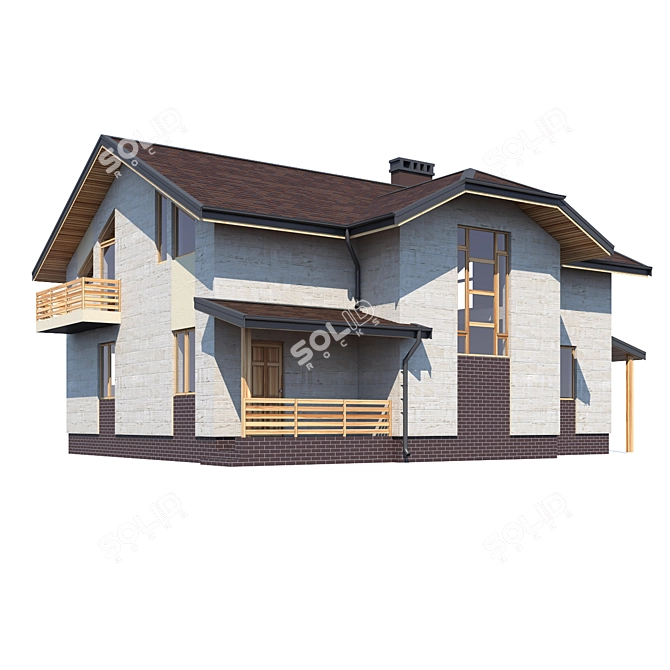 Modern ABS House Design 3D model image 1