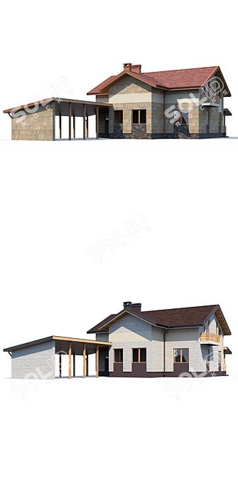 Modern ABS House Design 3D model image 2