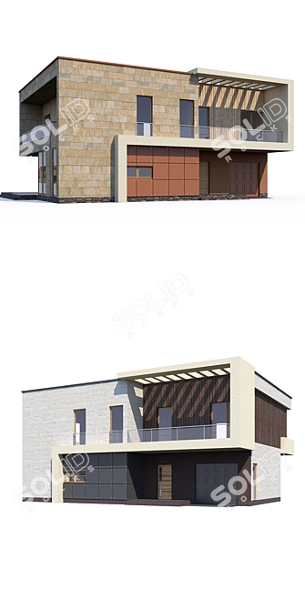 Modern Private House Design Pack 3D model image 2