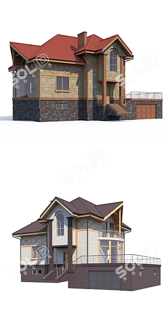 Premium Modern House Design 3D model image 2