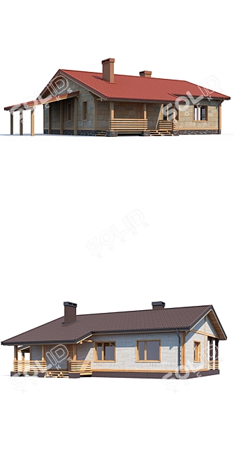 Modern and Spacious House Design 3D model image 2