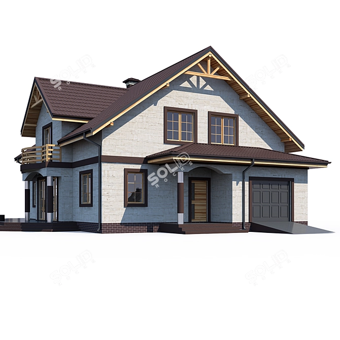 Modern Three-Option Private House 3D model image 1