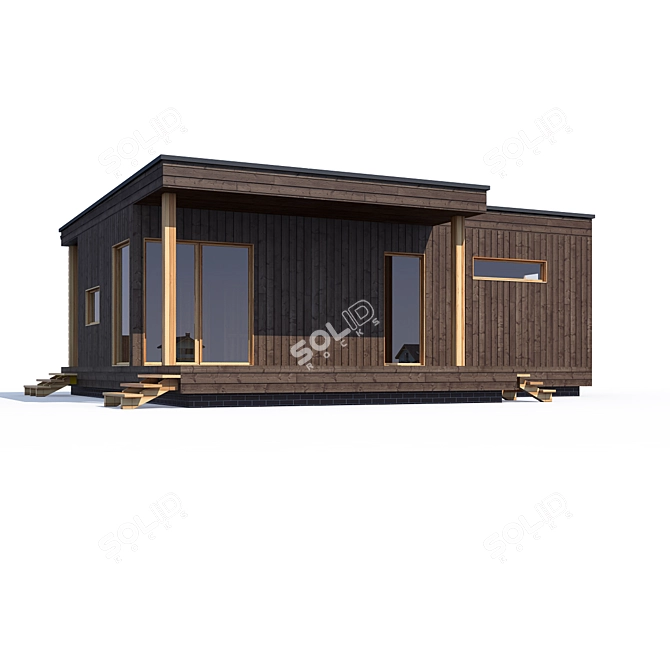 Modern Private House Design Kit 3D model image 1