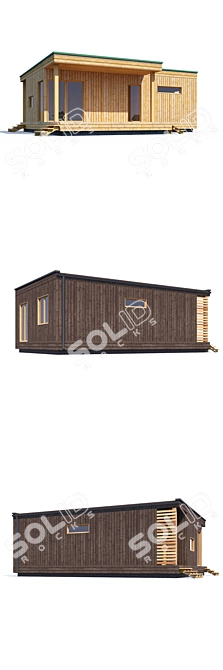 Modern Private House Design Kit 3D model image 3