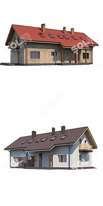 Modern 3D House Design 3D model image 2