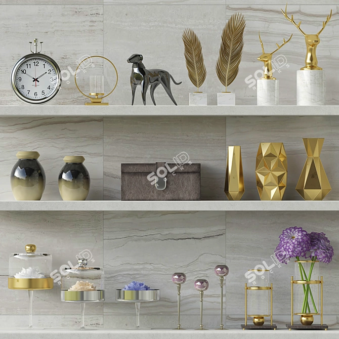 Elegant Home Décor Set 3D model image 1