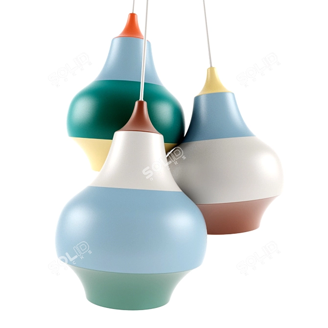 Sleek and Modern Cirque Pendant 3D model image 1