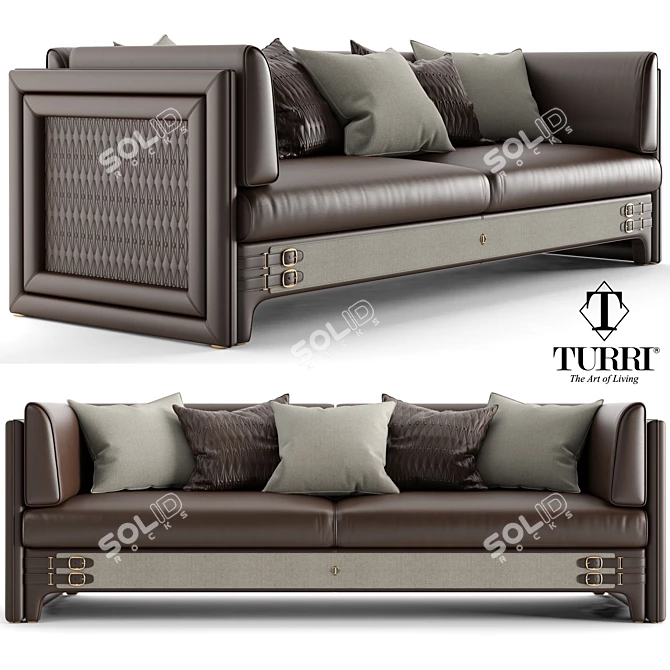 Luxury Italian Turri Numero Tre Sofa 3D model image 1