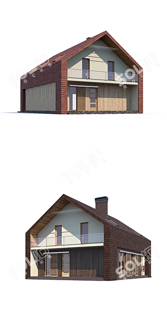 Modern Private House Design 3D model image 2