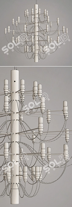 Title: Flos 2097 50 Chrome Chandelier 3D model image 3