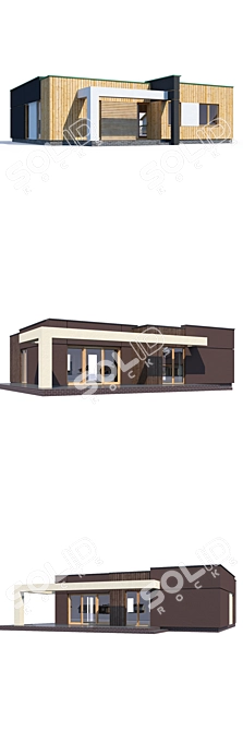 Modern Private House Design Kit 3D model image 3