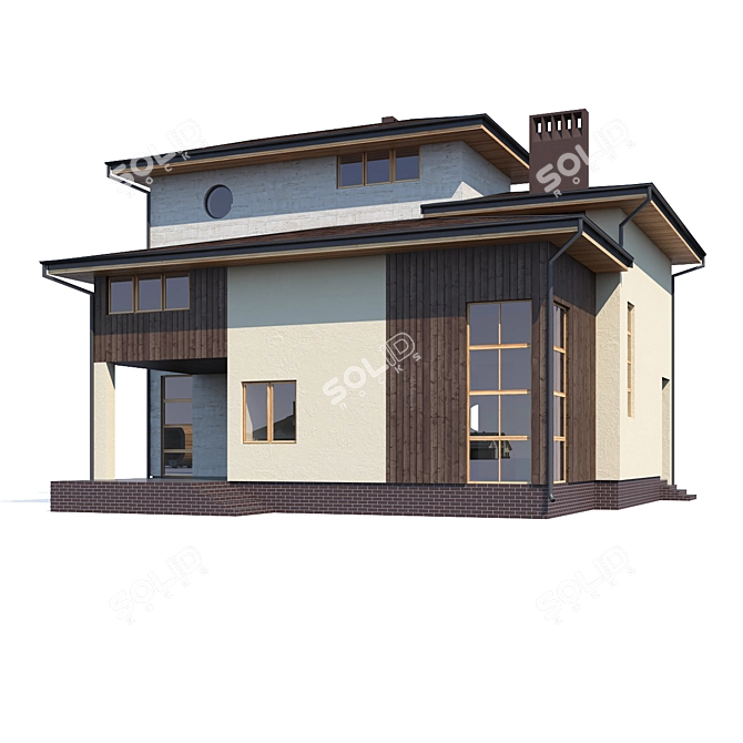 Modern Private House Design 3D model image 1