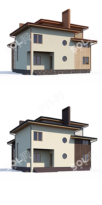 Modern Private House Design 3D model image 2