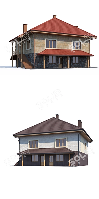 Modern Private House Design 3D model image 2