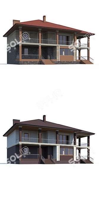 Modern Private House Design 3D model image 2