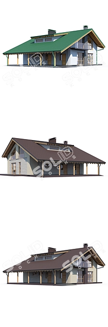 Modern Private House Design Kit 3D model image 3