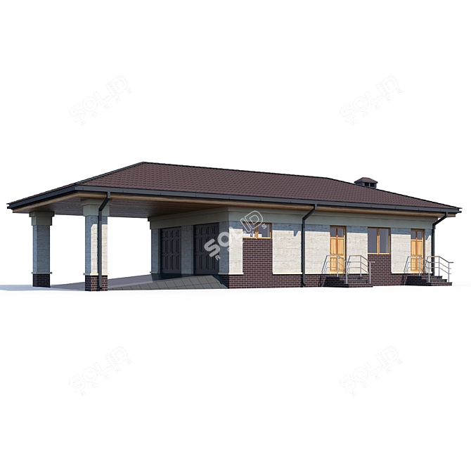 Modern Private House Design 3D model image 1